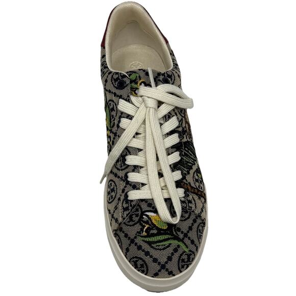 Tory Burch Sneakers Howell T monogramerd jaquard Cheetah print 7.5 37.5 - Picture 4 of 6